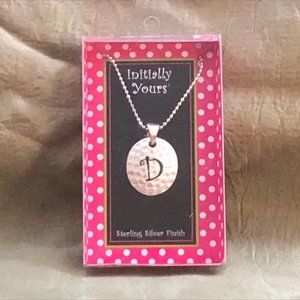 Initial letter D silver plated necklace